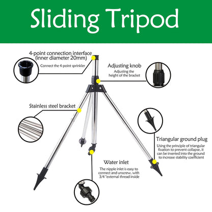 360° Rotating Tripod Sprinkler for Large Lawn & Garden Irrigation