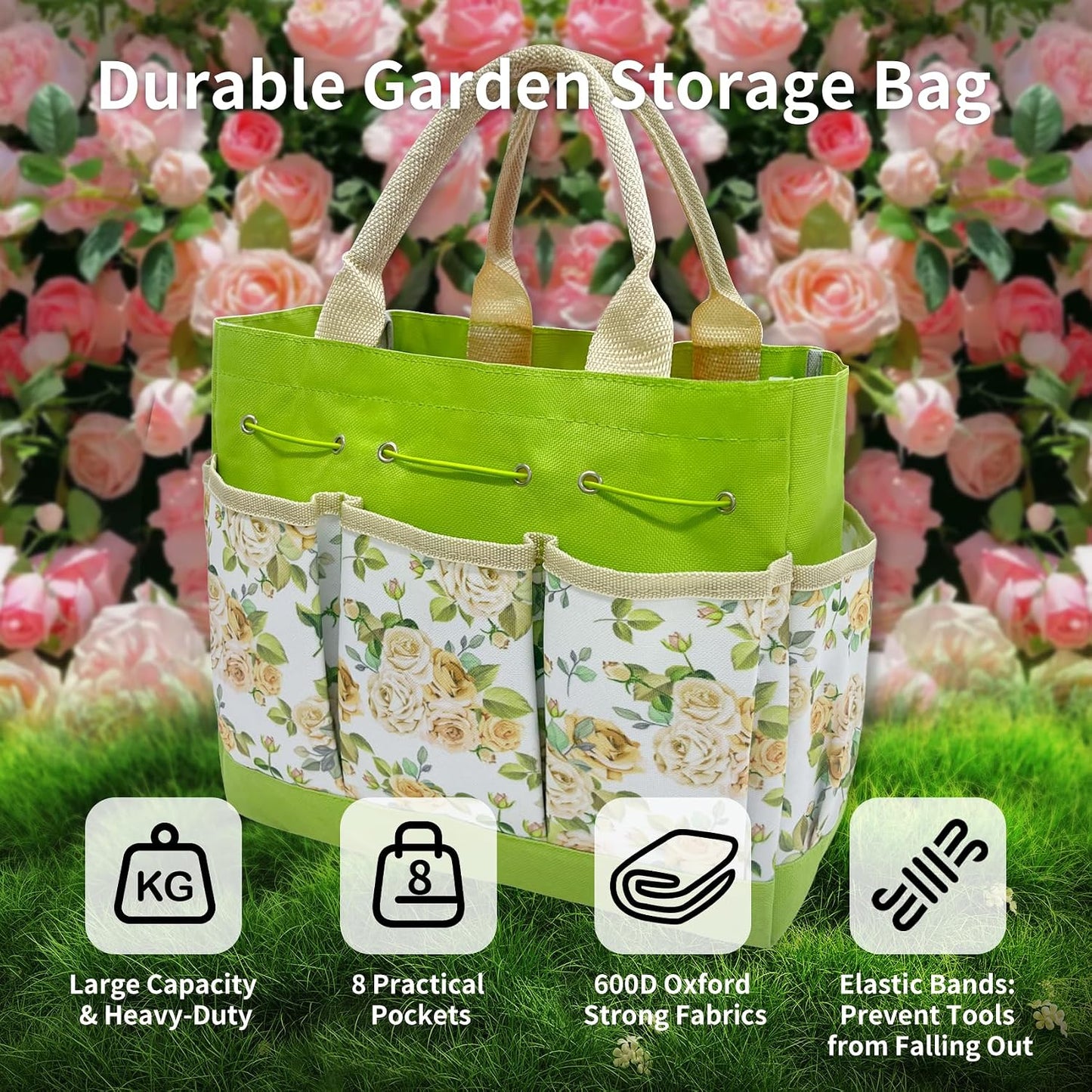 20-Pc Stainless Steel Ergonomic Garden Tool Set with Organizer Tote