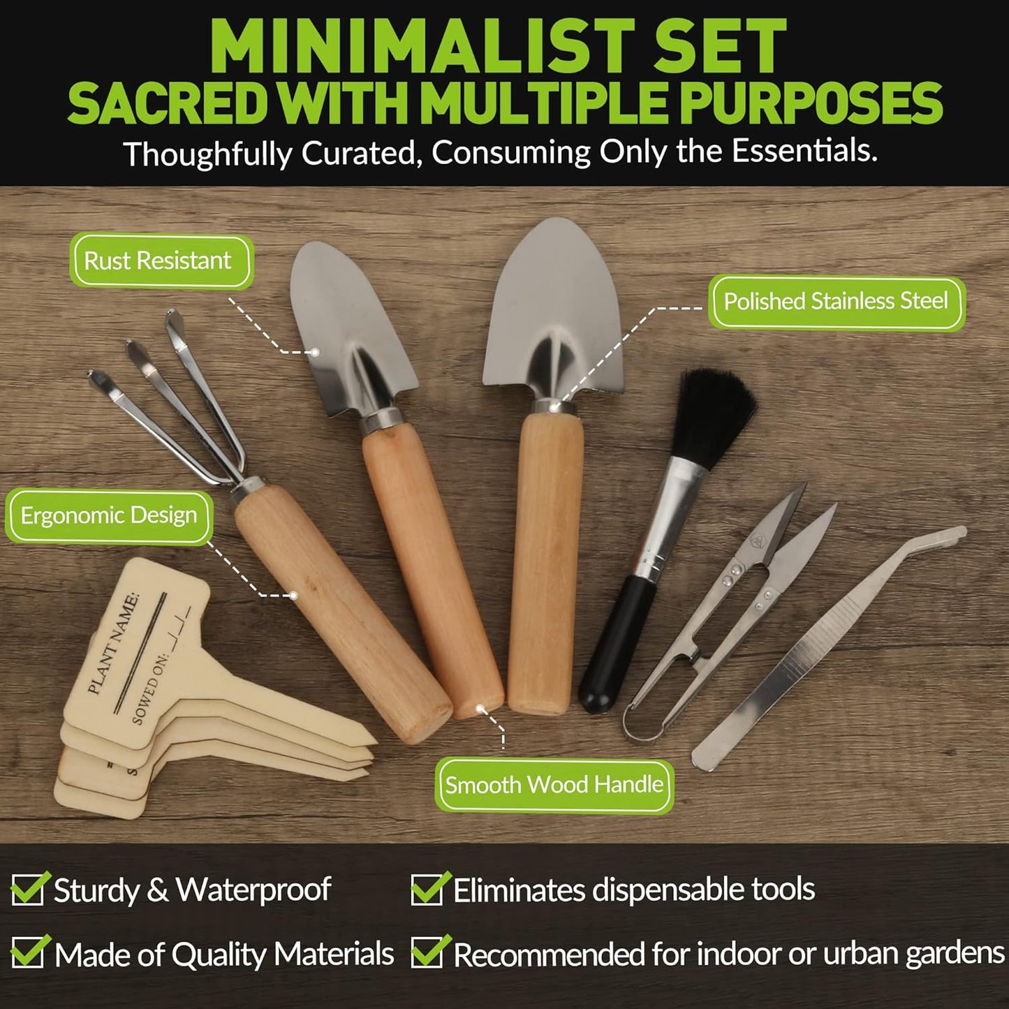 Premium 12-Piece Mini Indoor Garden Tool Set for Houseplants