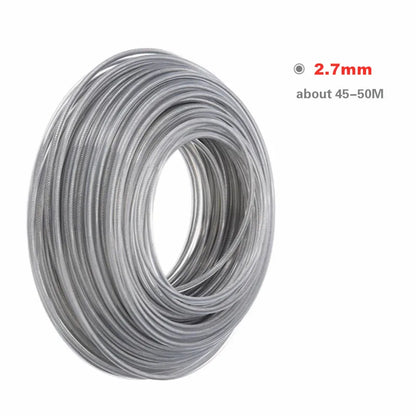 Steel Wire Trimmer Cord for Lawn Mowers and Brushcutters - 3mm/2.7mm Gray Garden Tool Accessory