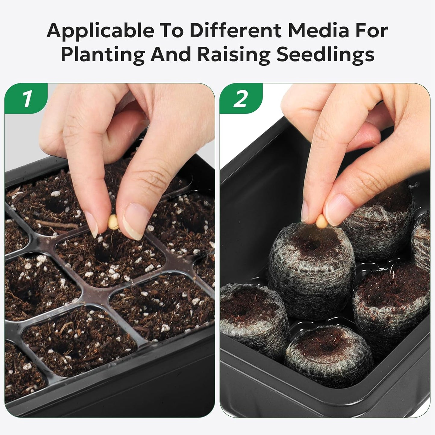 10-Pack 120-Cell Seed Starter Kit with Humidity Dome & Base