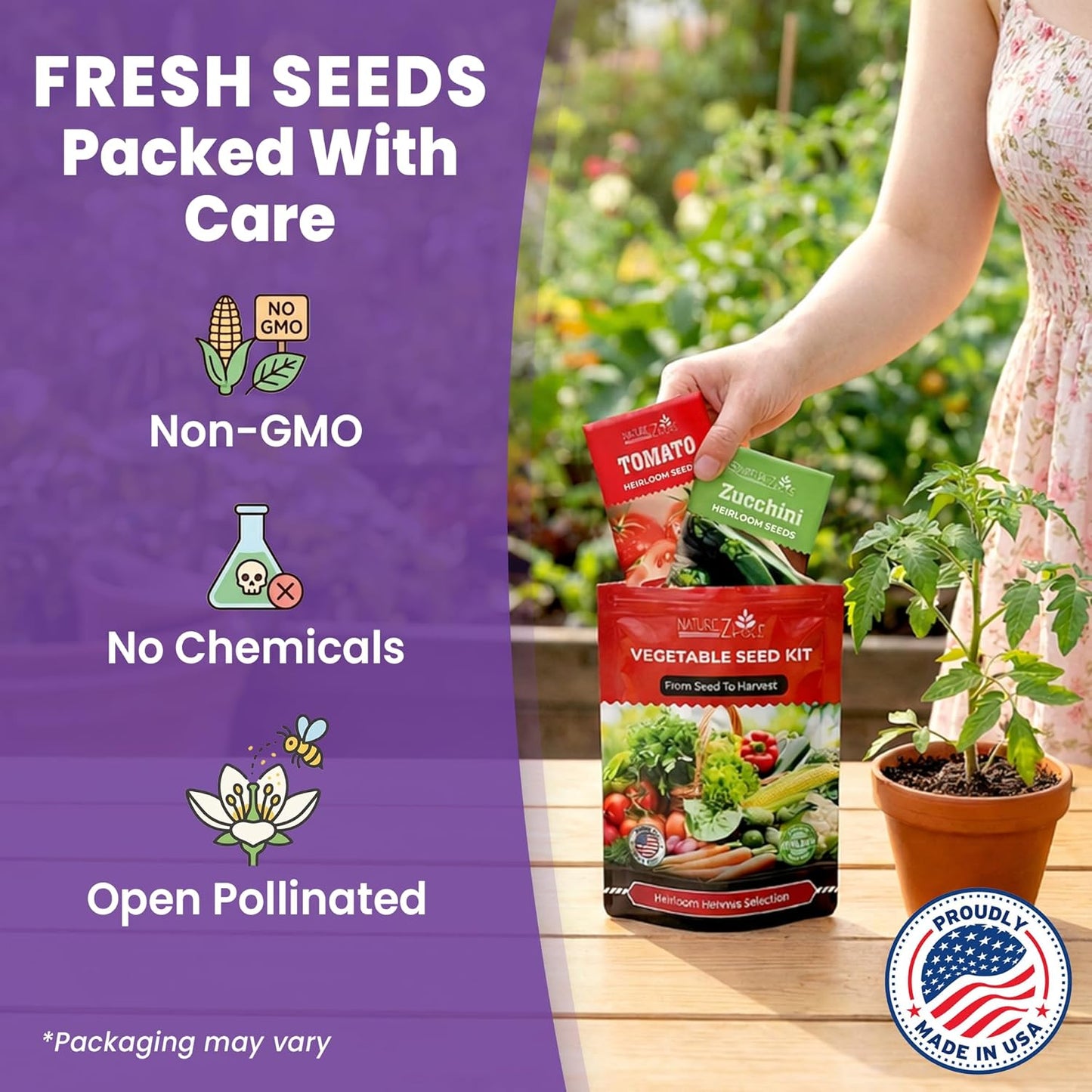 NatureZ Edge 20 Heirloom Vegetable Seeds for Outdoor Gardens