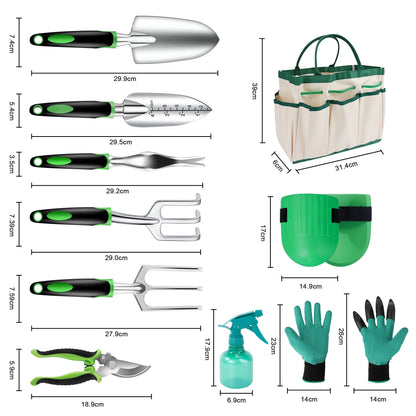 Premium 11-Piece Heavy Duty Ergonomic Garden Tool Set