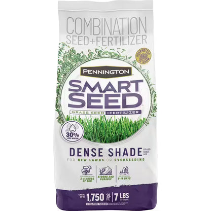 Smart Seed Dense Shade Grass Seed and Lawn Fertilizer, 7 lbs, Covers 1,750 Sq. Ft.