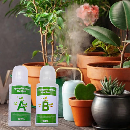 AB Two-Part Hydroponic Nutrient System for Optimal Growth of Flowers, Vegetables, and Grass