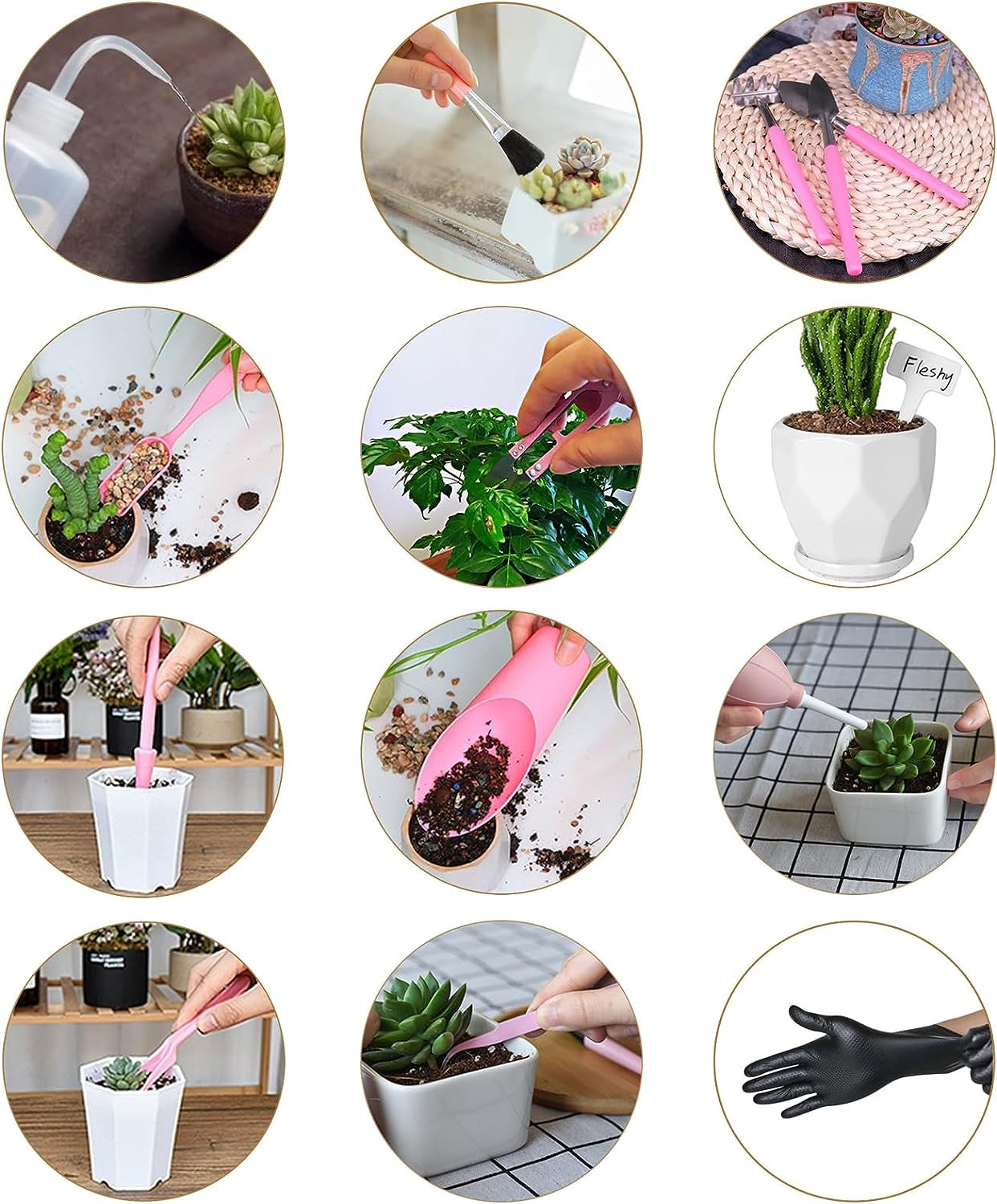 25-Pc Indoor Succulent & Plant Care Kit w/ 39.4" Repotting Mat