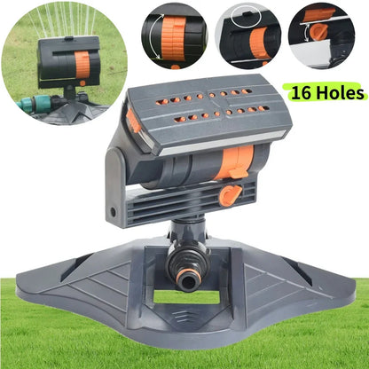 Automatic 16-Nozzle Oscillating Sprinkler for Adjustable Lawn & Garden