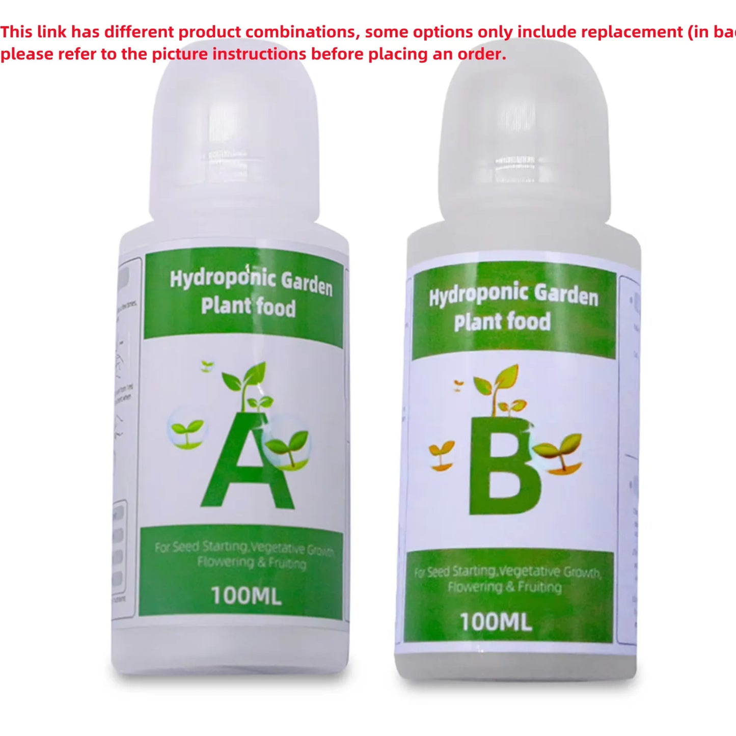 AB Two-Part Hydroponic Nutrient System for Optimal Growth of Flowers, Vegetables, and Grass