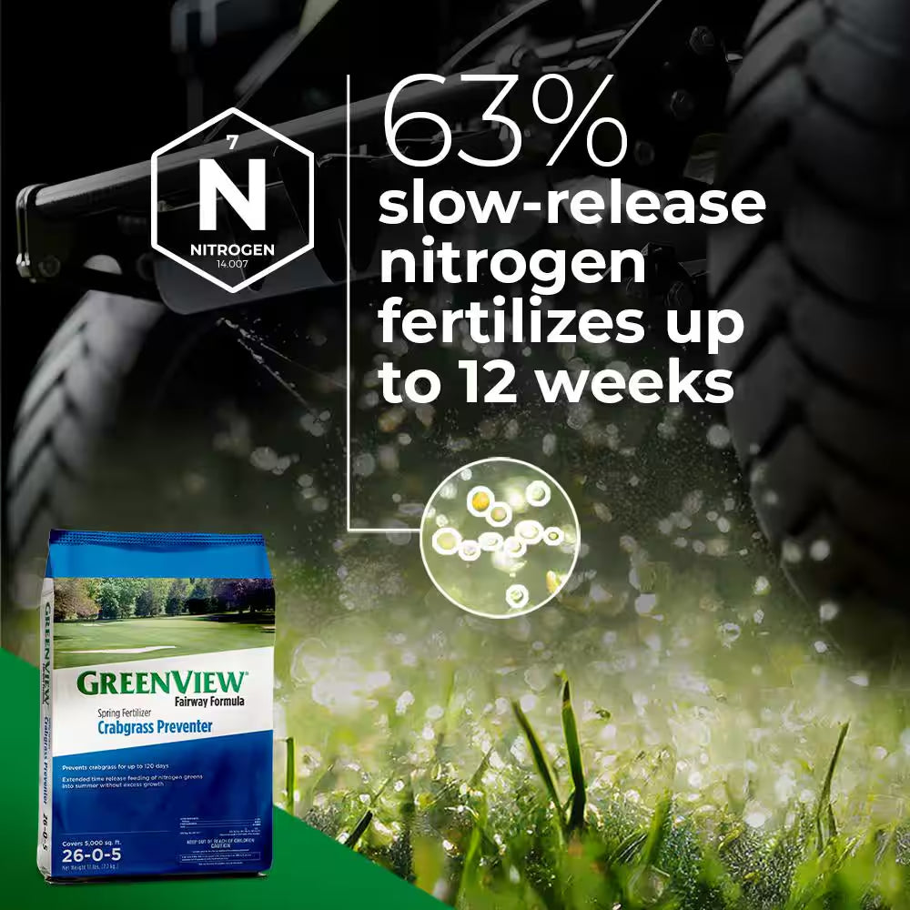 Fairway Formula Spring Fertilizer and Crabgrass Preventer - 17 lbs, Covers 5,000 sq. ft. (26-0-5)