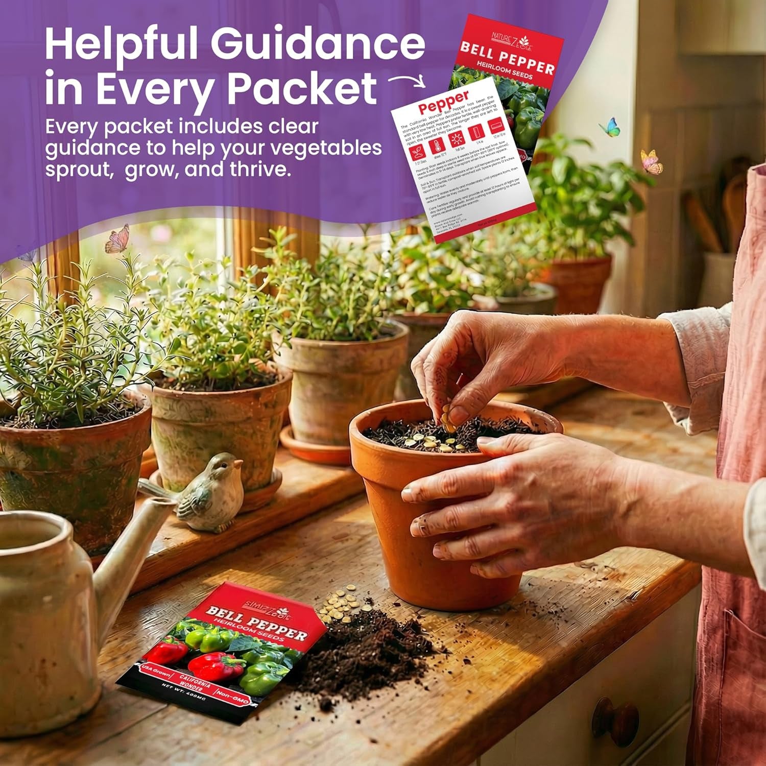 NatureZ Edge 20 Heirloom Vegetable Seeds for Outdoor Gardens