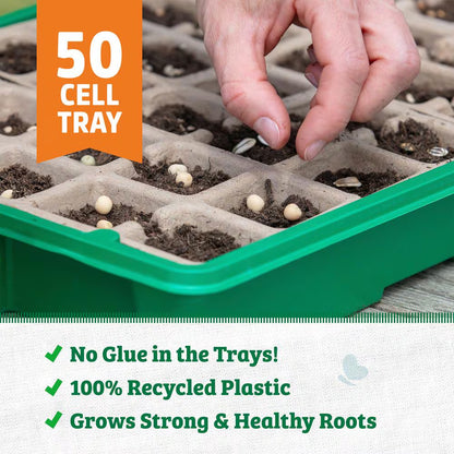 Eco-Friendly 50-Cell Greenhouse Seed Starter Kit for Healthy Germination