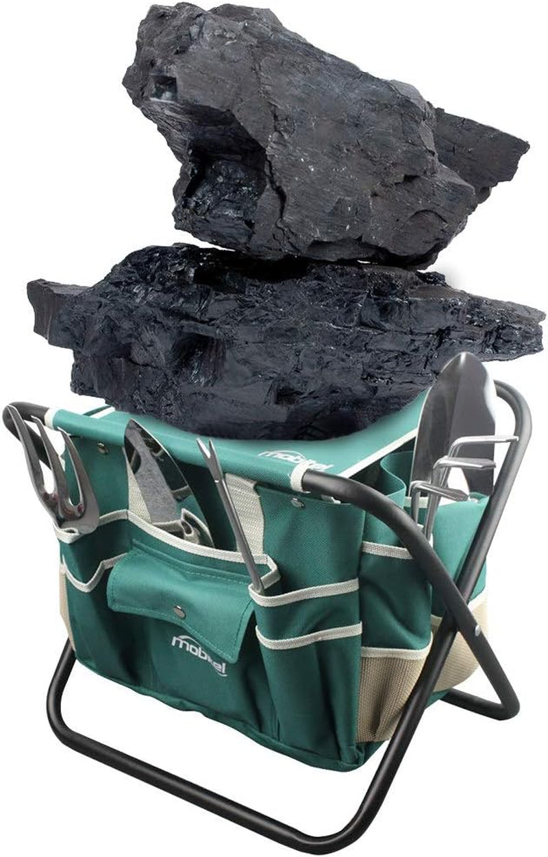 Heavy-Duty Garden Tool Set: Folding Stool, Tote Bag & 5 SS Tools