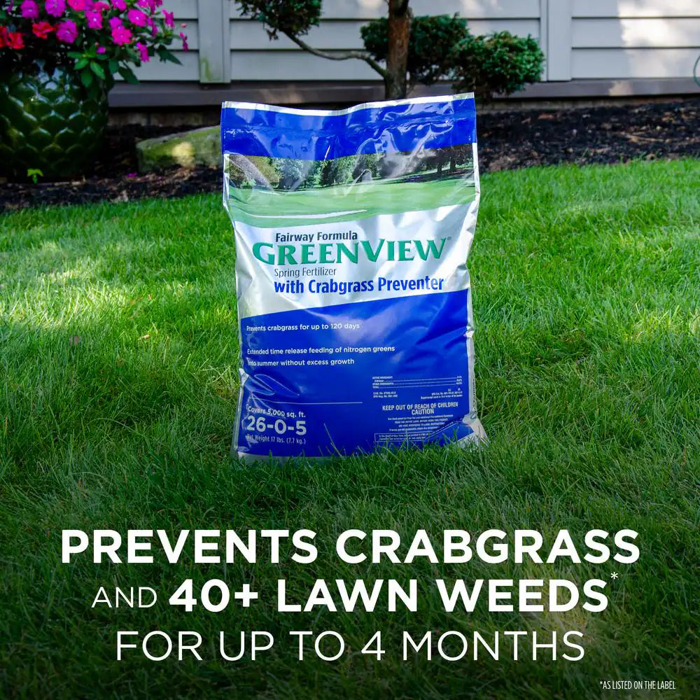 Fairway Formula Spring Fertilizer and Crabgrass Preventer - 17 lbs, Covers 5,000 sq. ft. (26-0-5)