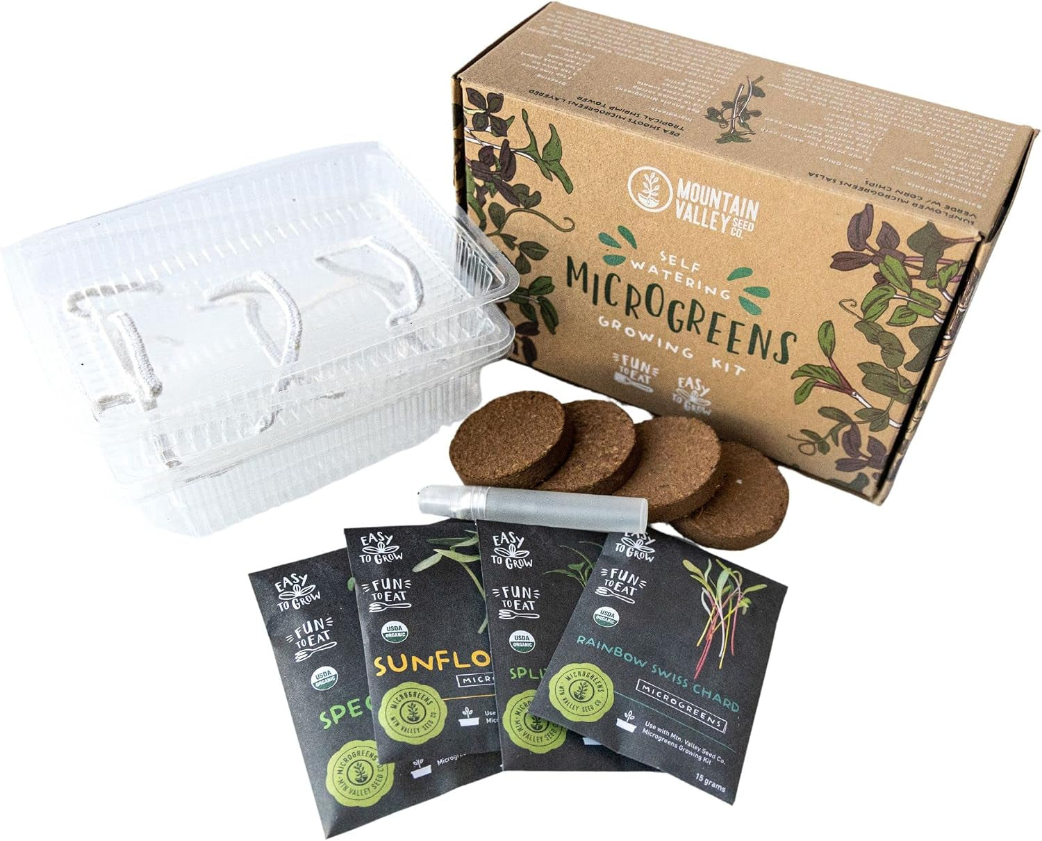 Mountain Valley Self-Watering Indoor Microgreen Kit - Soil-Based