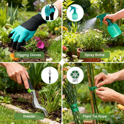 Premium 11-Piece Heavy Duty Ergonomic Garden Tool Set