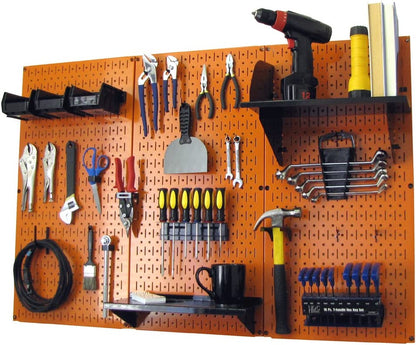 Wall Control Metal Pegboard Tool Storage Kit - 48"x32", Orange