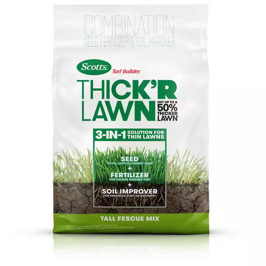 Turf Builder Thick'R Lawn Tall Fescue Mix - 12 lbs. Grass Seed with Fertilizer and Soil Enhancer for Lawn Thickening