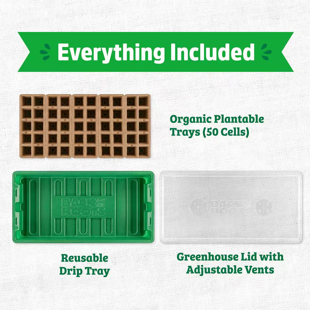 Eco-Friendly 50-Cell Greenhouse Seed Starter Kit for Healthy Germination