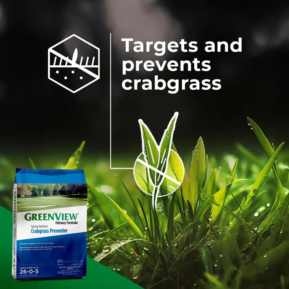 Fairway Formula Spring Fertilizer and Crabgrass Preventer - 17 lbs, Covers 5,000 sq. ft. (26-0-5)