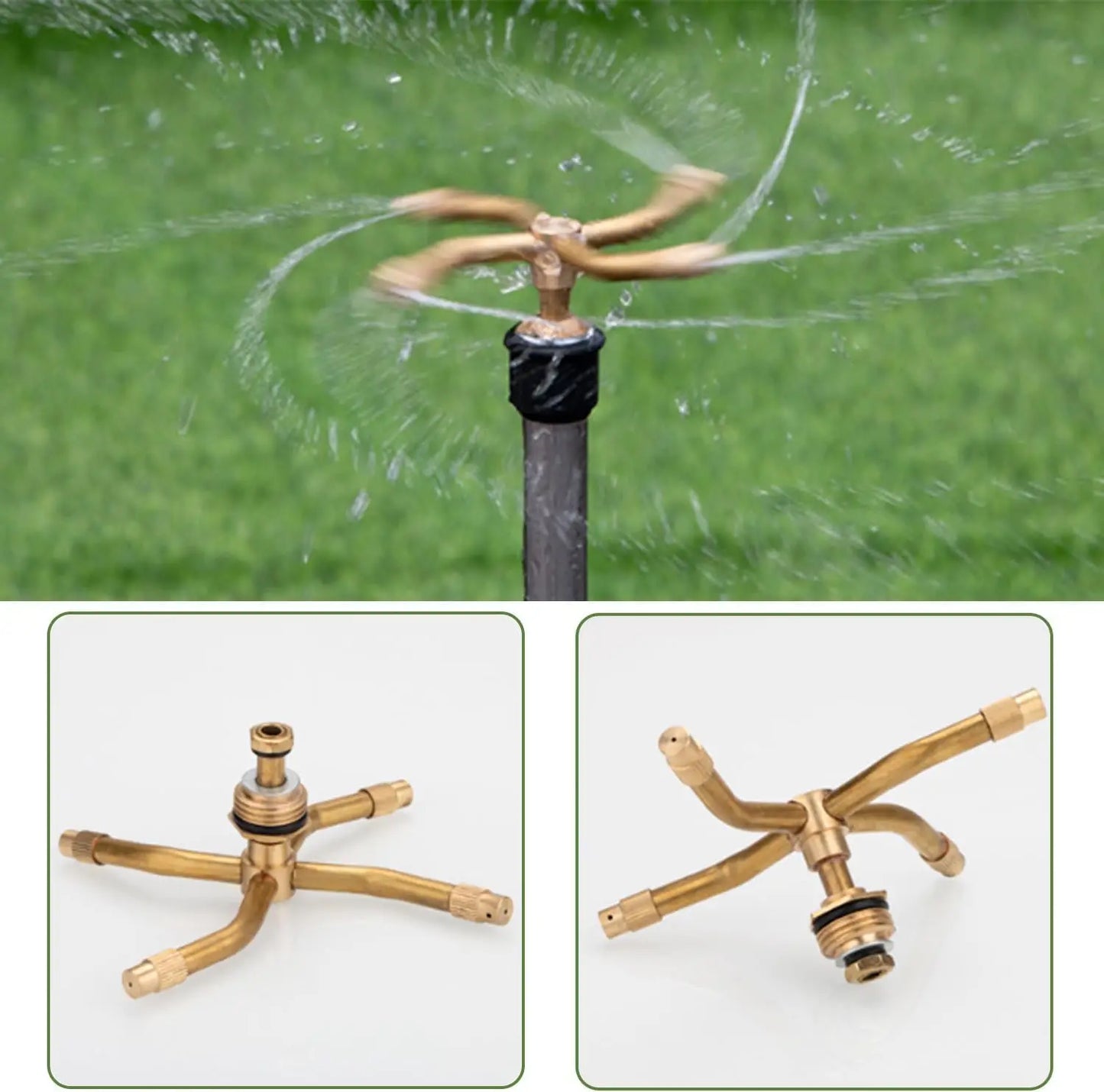 Solid Copper 2/3/4 Arm 360° Rotating Garden Lawn Sprinkler