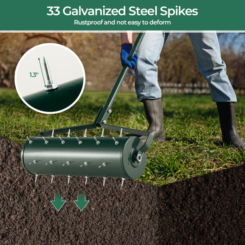 Heavy-Duty Manual Lawn Aerator - Adjustable Weight, Ergonomic