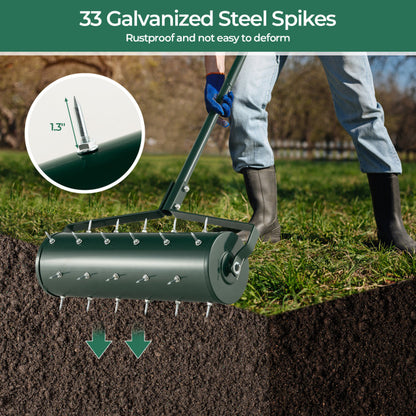 Heavy-Duty Manual Lawn Aerator - Adjustable Weight, Ergonomic