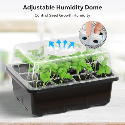 10-Pack 120-Cell Seed Starter Kit with Humidity Dome & Base