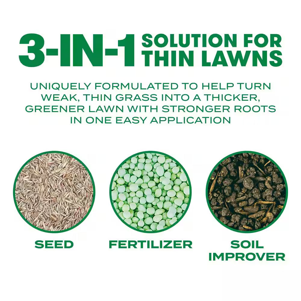 Turf Builder Thick'R Lawn Tall Fescue Mix - 12 lbs. Grass Seed with Fertilizer and Soil Enhancer for Lawn Thickening