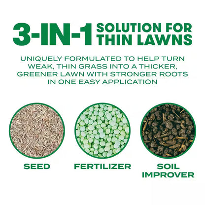 Turf Builder Thick'R Lawn Tall Fescue Mix - 12 lbs. Grass Seed with Fertilizer and Soil Enhancer for Lawn Thickening