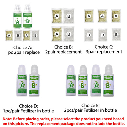 AB Two-Part Hydroponic Nutrient System for Optimal Growth of Flowers, Vegetables, and Grass