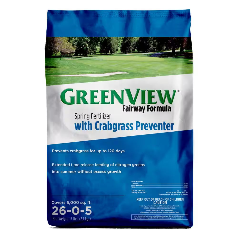 Fairway Formula Spring Fertilizer and Crabgrass Preventer - 17 lbs, Covers 5,000 sq. ft. (26-0-5)