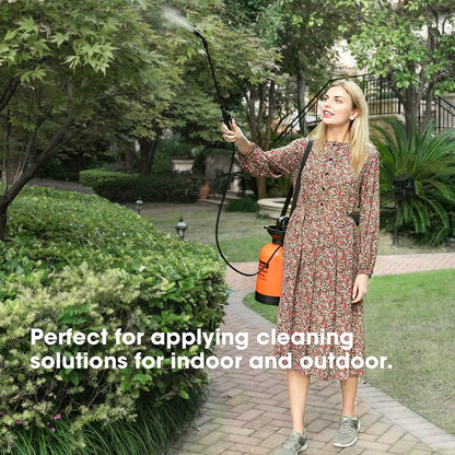 5L Portable Pressure Knapsack Sprayer with Adjustable Nozzle for Home and Garden Irrigation and Cleaning