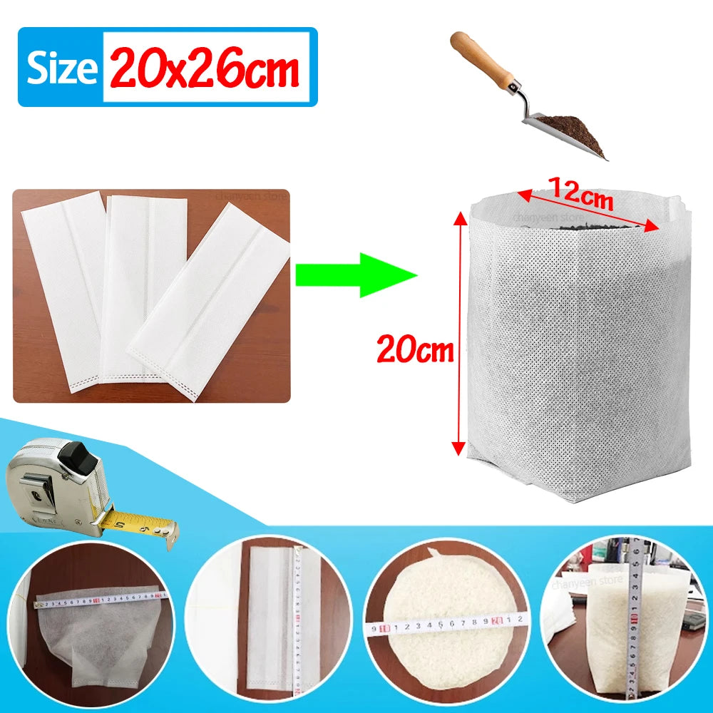 Biodegradable Non-Woven Grow Bags for Seedling & Plant Starts