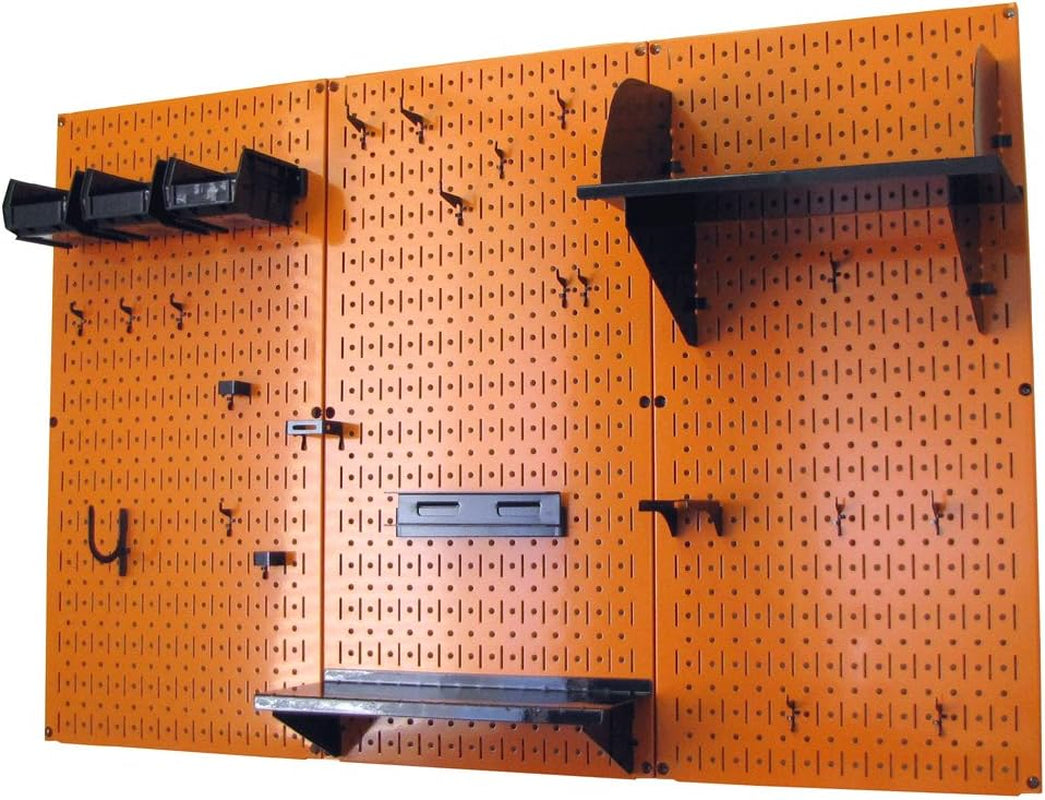 Wall Control Metal Pegboard Tool Storage Kit - 48"x32", Orange