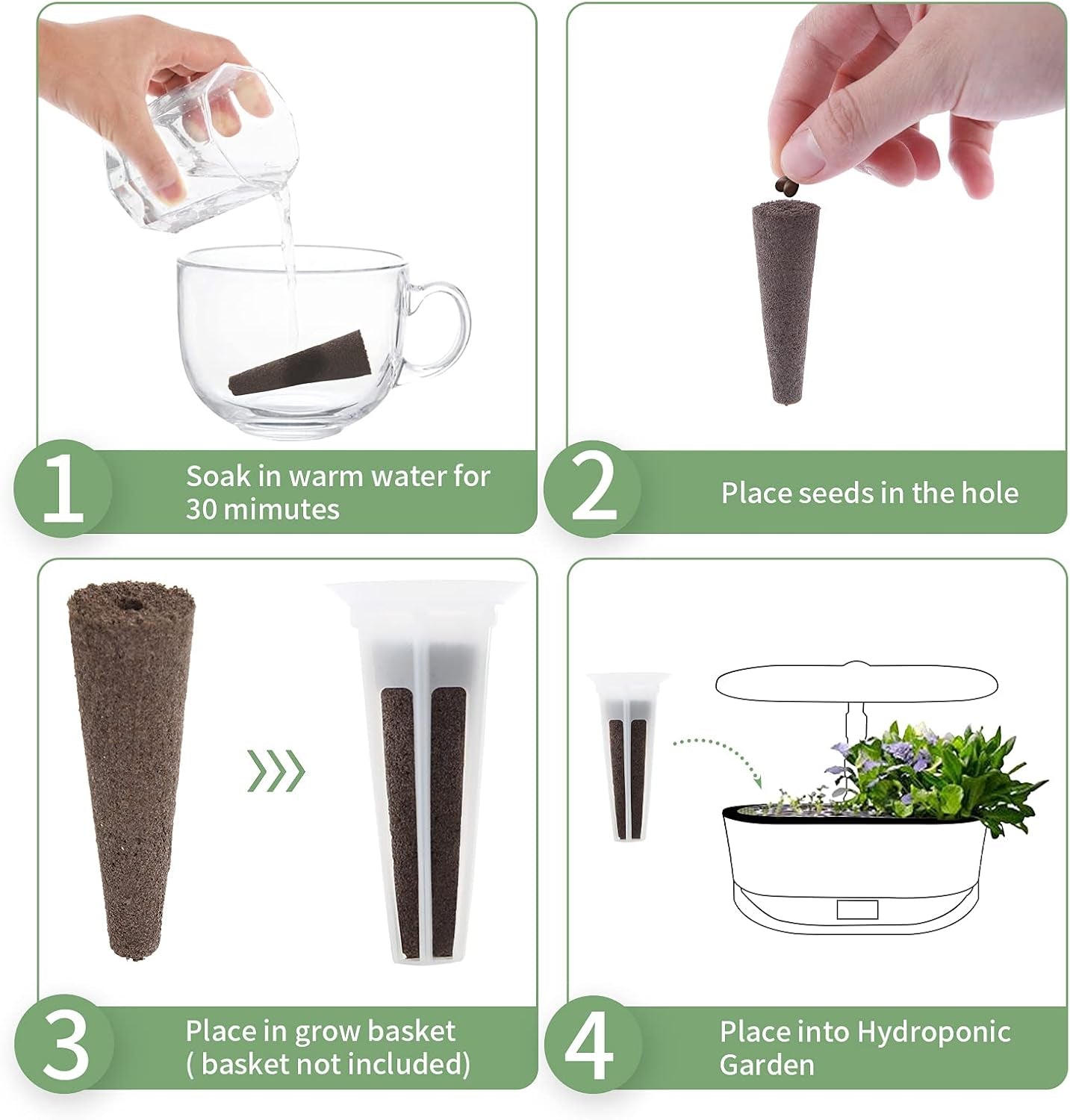 50-Pack AeroGarden Compatible Hydroponic Grow Sponges