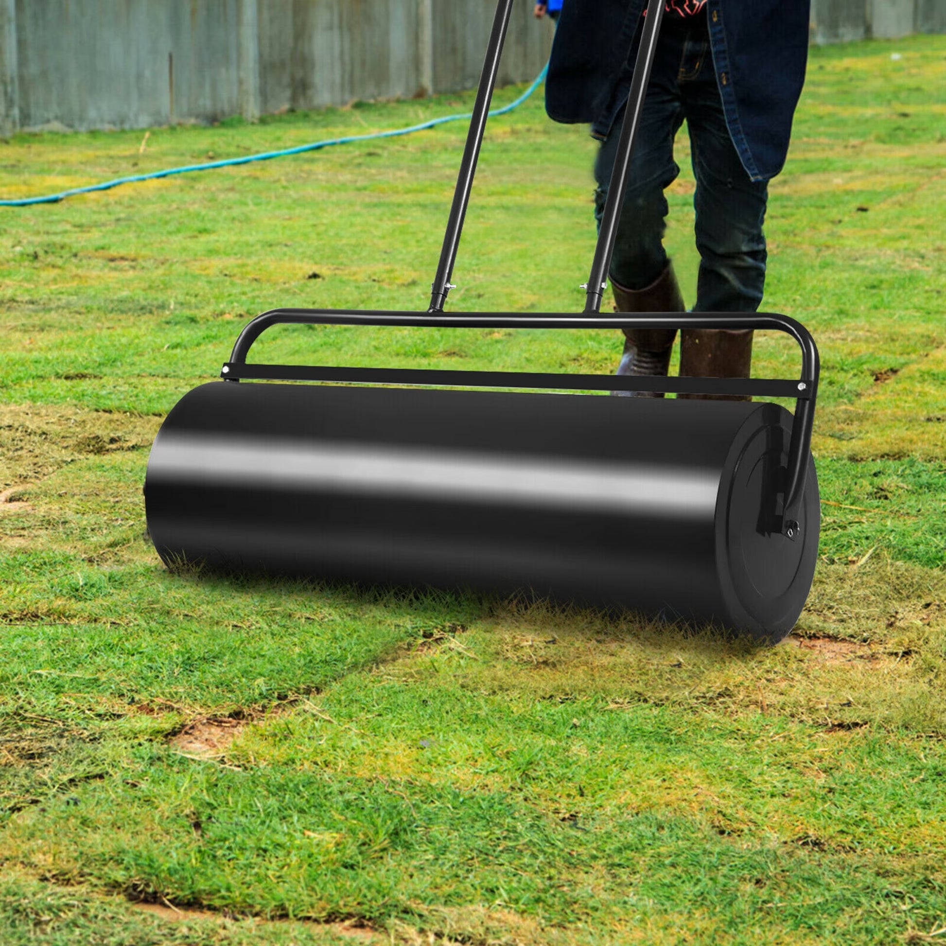 36" Heavy-Duty Steel Lawn & Sod Roller - 17-Gallon Push/Pull