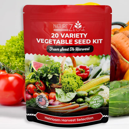 NatureZ Edge 20 Heirloom Vegetable Seeds for Outdoor Gardens