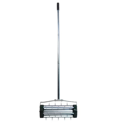 16-Inch Garden Spike Rolling Lawn Aerator with Extended Steel Handle (3-Piece Set)