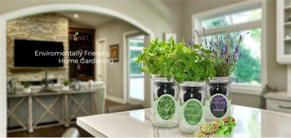 Indoor Hydroponic Herb Garden Kit - Self-Watering Mason Jars with Mint, Cilantro, Thyme