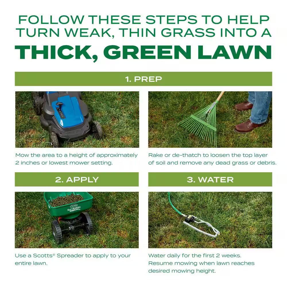 Turf Builder Thick'R Lawn Tall Fescue Mix - 12 lbs. Grass Seed with Fertilizer and Soil Enhancer for Lawn Thickening
