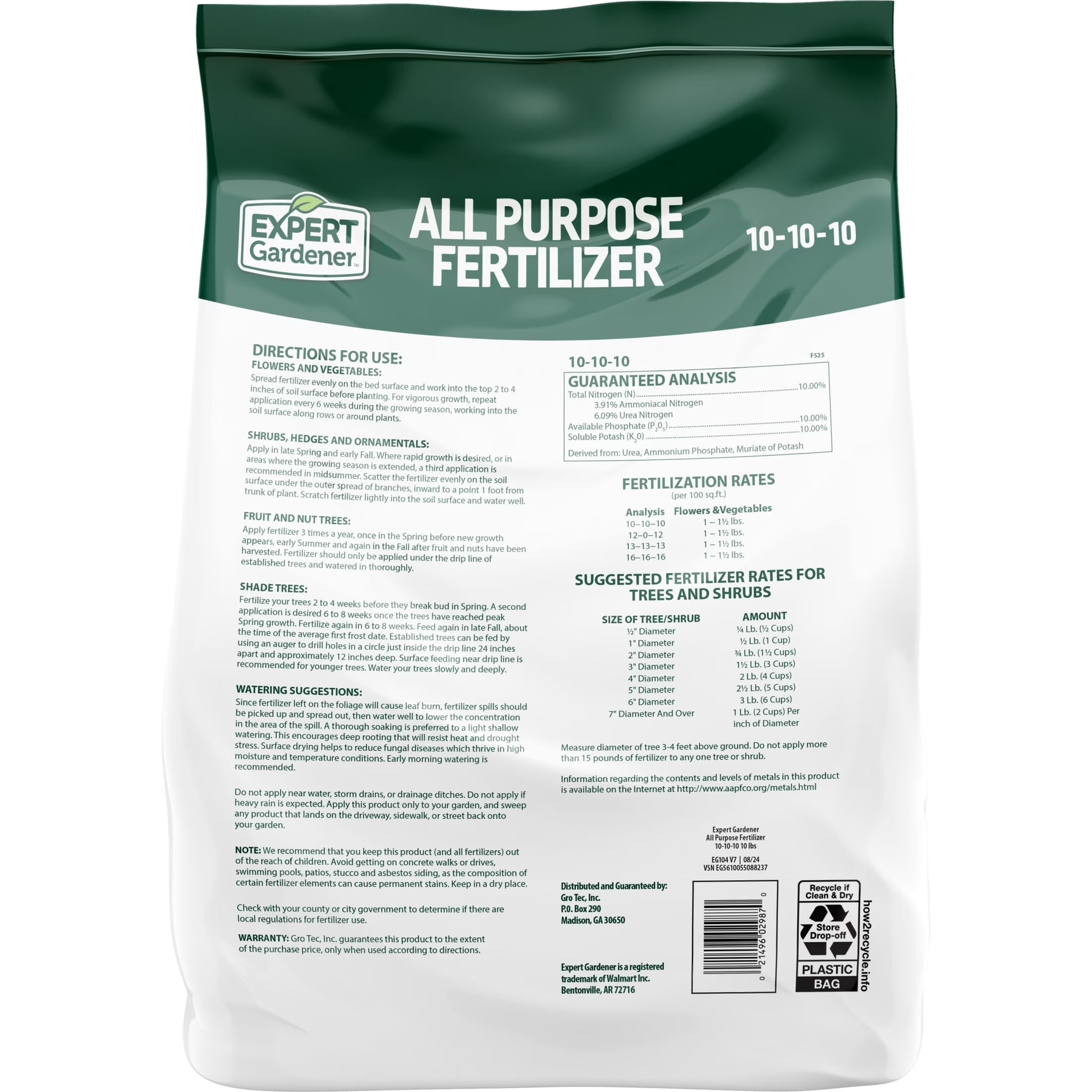 All-Purpose Plant Fertilizer - 10-10-10 Formula, 2 Pack, 10 lbs
