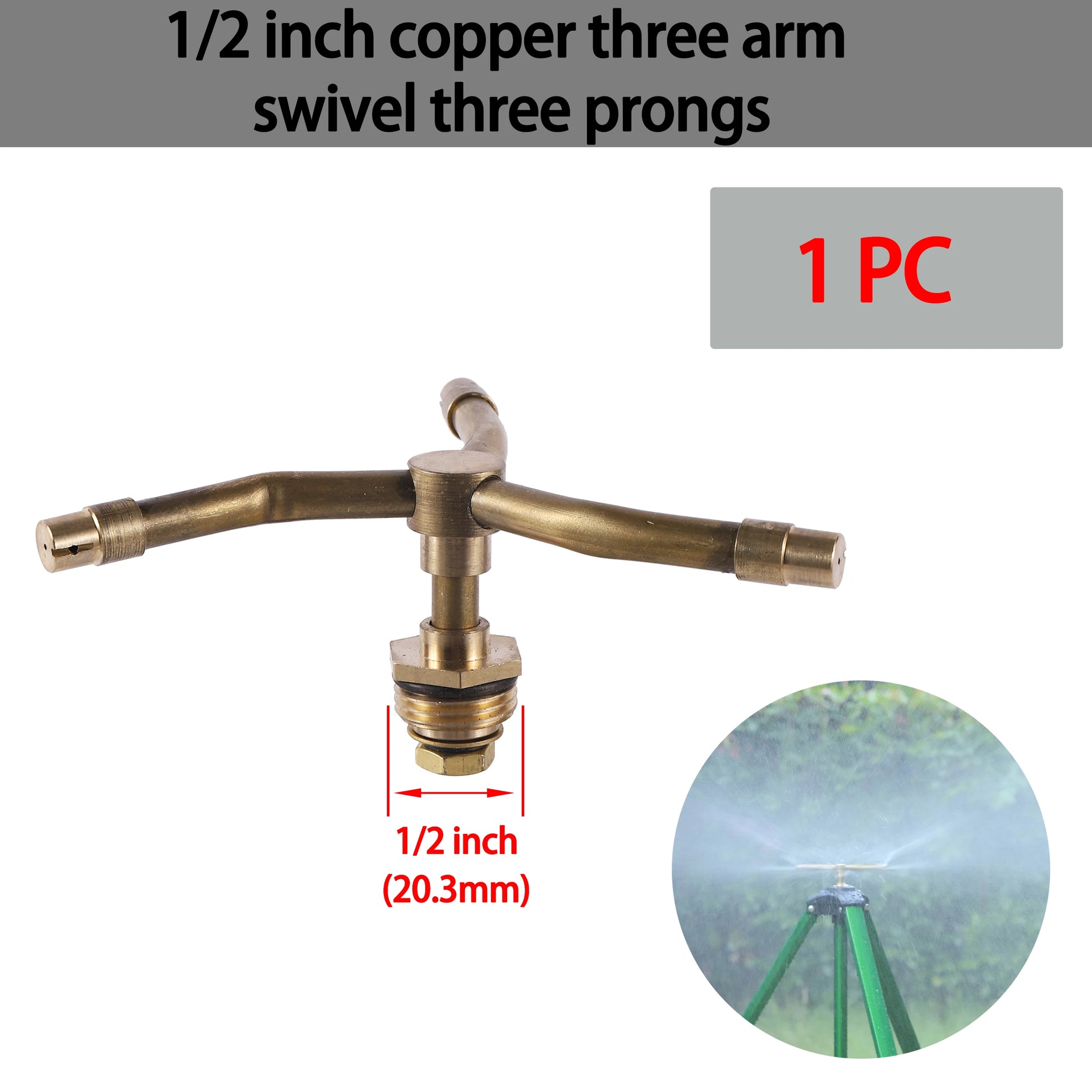 Solid Copper 2/3/4 Arm 360° Rotating Garden Lawn Sprinkler