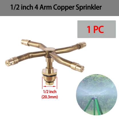Solid Copper 2/3/4 Arm 360° Rotating Garden Lawn Sprinkler