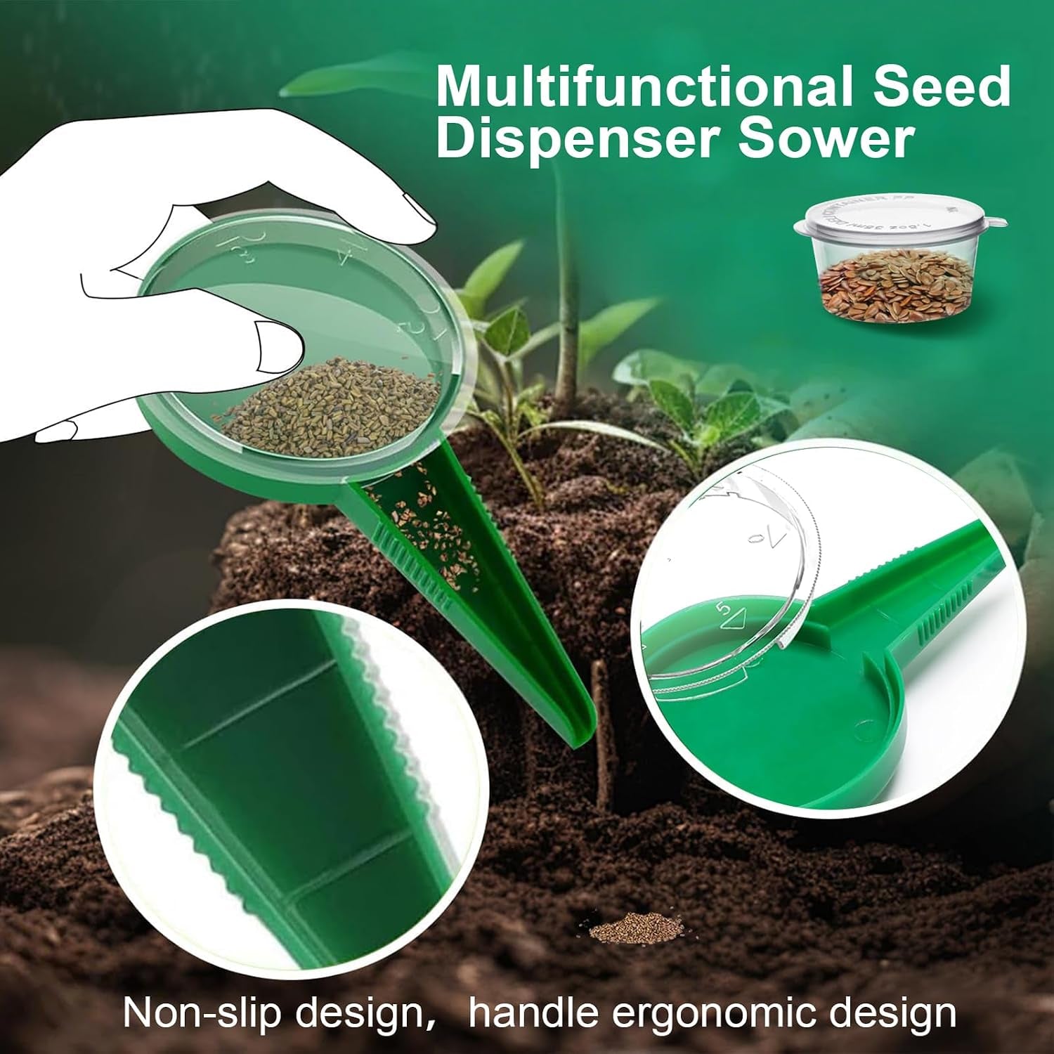 Precision Seed Sower & Dispenser Kit for Small Seeds - 12 Pcs