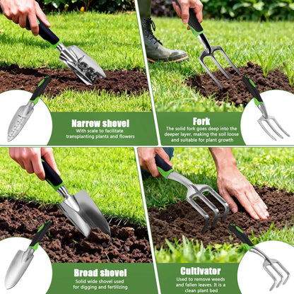 Premium 11-Piece Heavy Duty Ergonomic Garden Tool Set