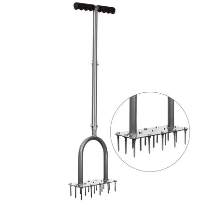 Manual Lawn Spike Aerator - 15 Heavy-Duty Spikes for Soil Health