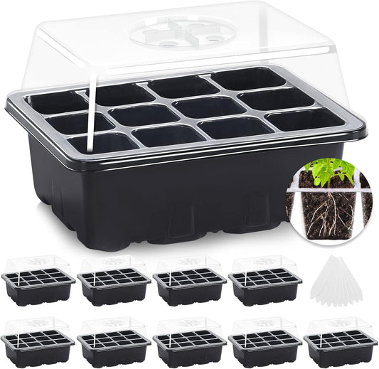 10-Pack 120-Cell Seed Starter Kit with Humidity Dome & Base