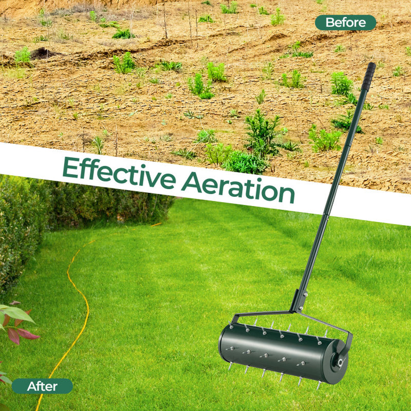 Heavy-Duty Manual Lawn Aerator - Adjustable Weight, Ergonomic