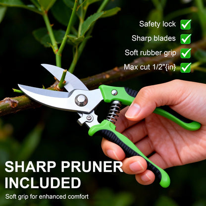 Premium 11-Piece Heavy Duty Ergonomic Garden Tool Set