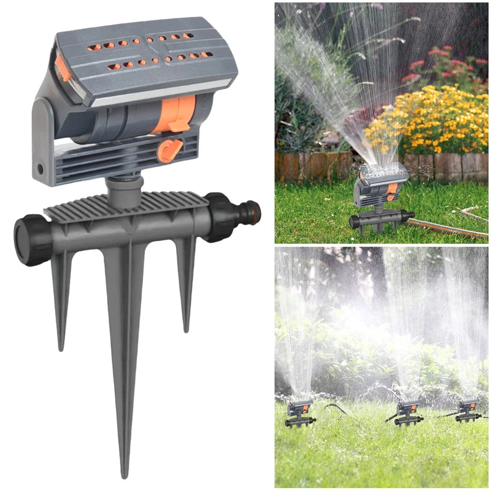Automatic 16-Nozzle Oscillating Sprinkler for Adjustable Lawn & Garden